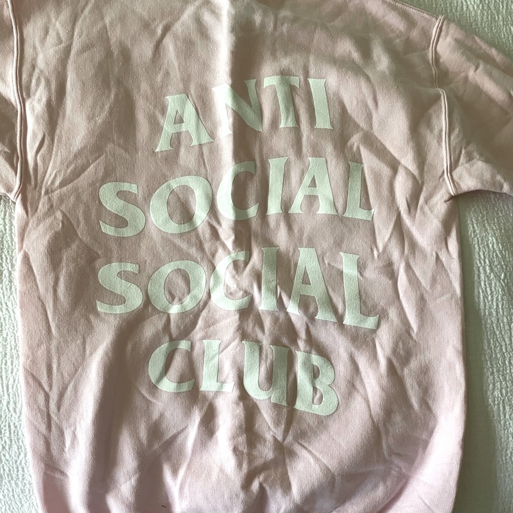 Anti Social Social Club pink crew neck sweater size Small
